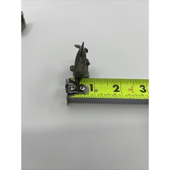 Pewter Dolphins Figurines Miniatures Sea Life Ocean Animals‎ 2.5" Tall Signed - Picture 12 of 12